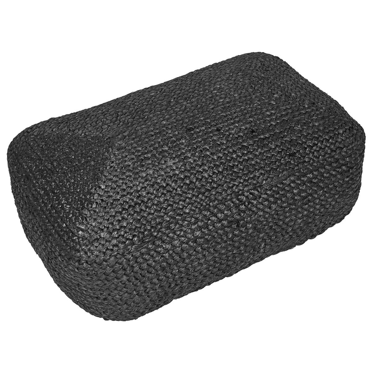 POUF Jute Schwarz Isarda - Schwarz, Textil (40/20/70cm) - Beliani