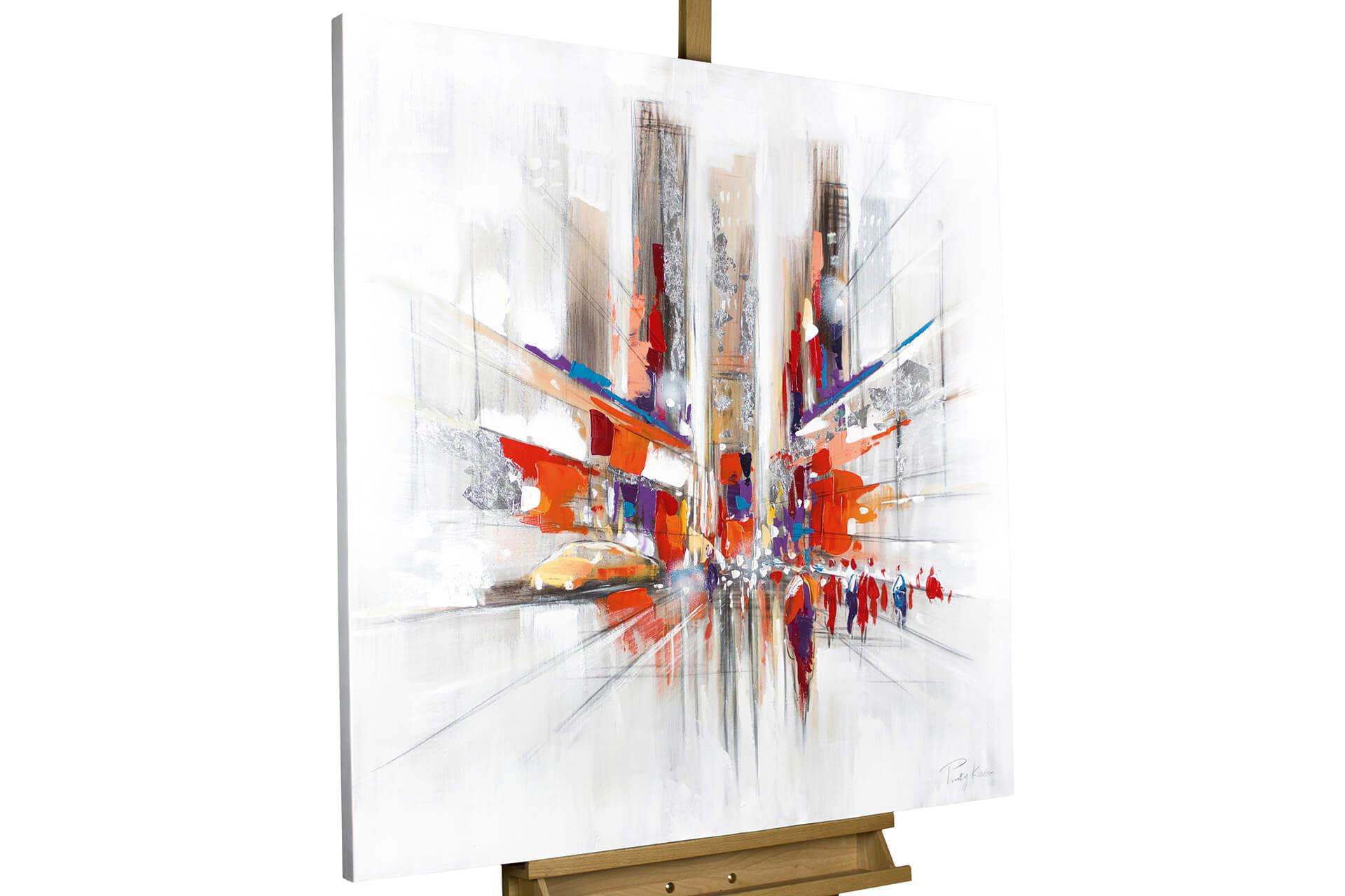 ÖLGEMÄLDE 80/80 cm - Silberfarben, Holz/Textil (80/80cm) - KUNSTLOFT