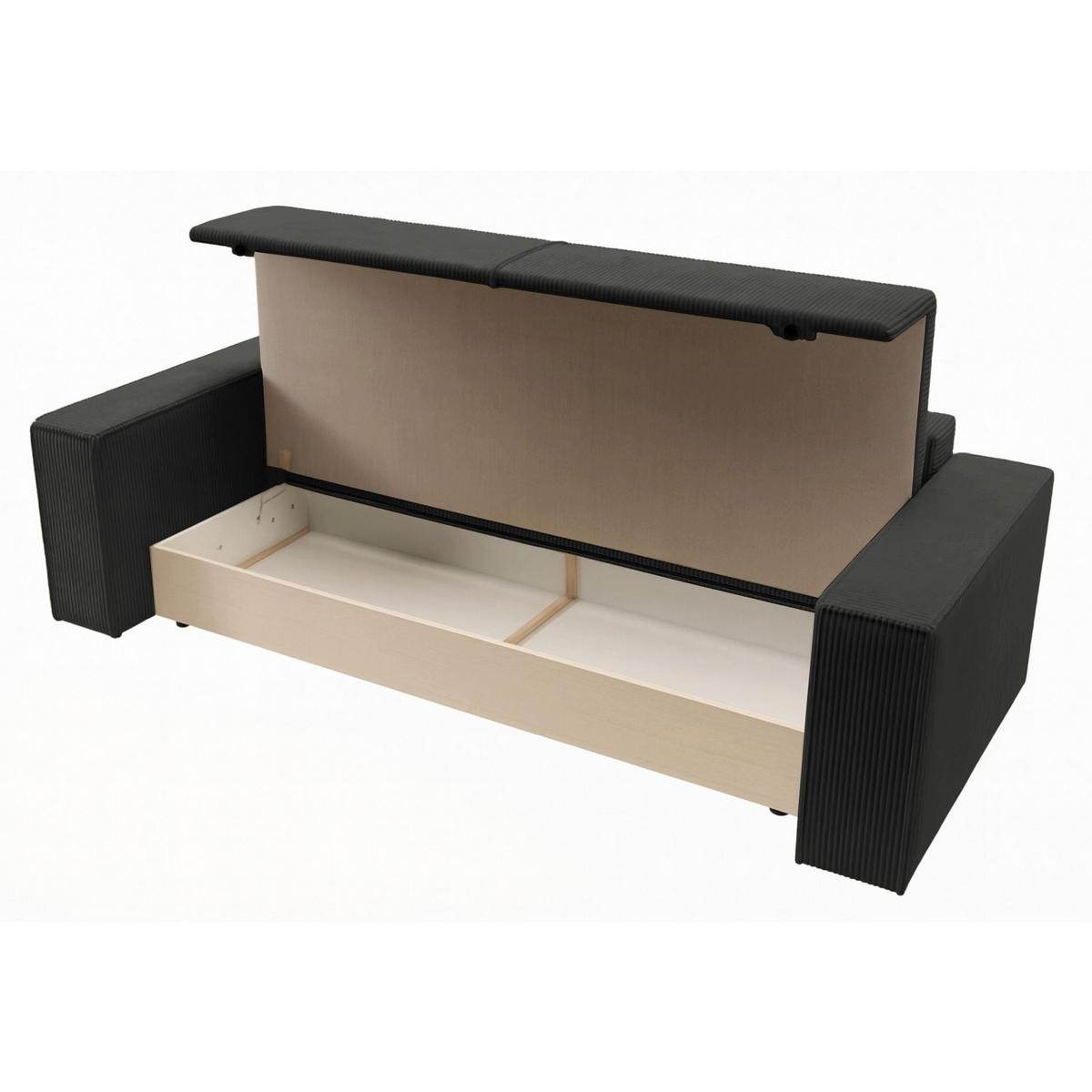 SOFA FARESE Dunkelgrau mit Cordbezug - Dunkelgrau, Textil/Metall (257/85/102cm) - Selsey