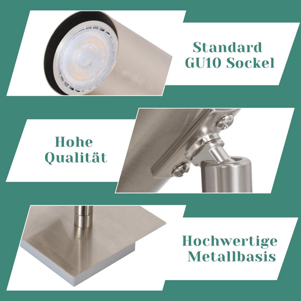 DECKENSTRAHLER Robb 16.5/5.5/4.7cm - Silberfarben, Metall (16.5/5.5/4.7cm) - ZMH