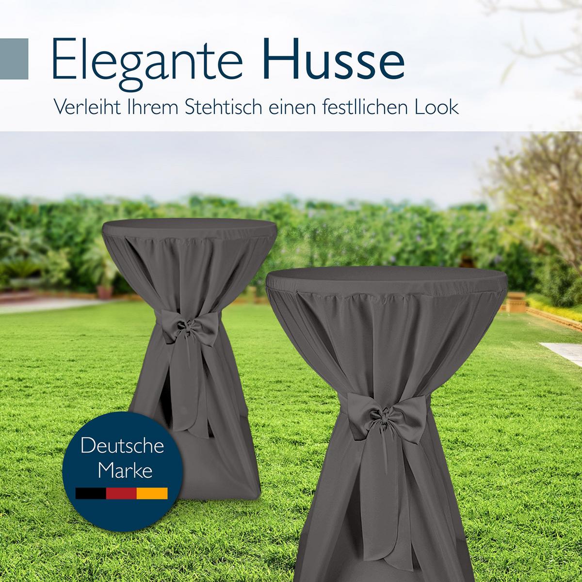 STEHTISCHHUSSE Premium Ø 80cm Anthrazit - Anthrazit, Kunststoff/Textil (80/145cm) - Beautissu 