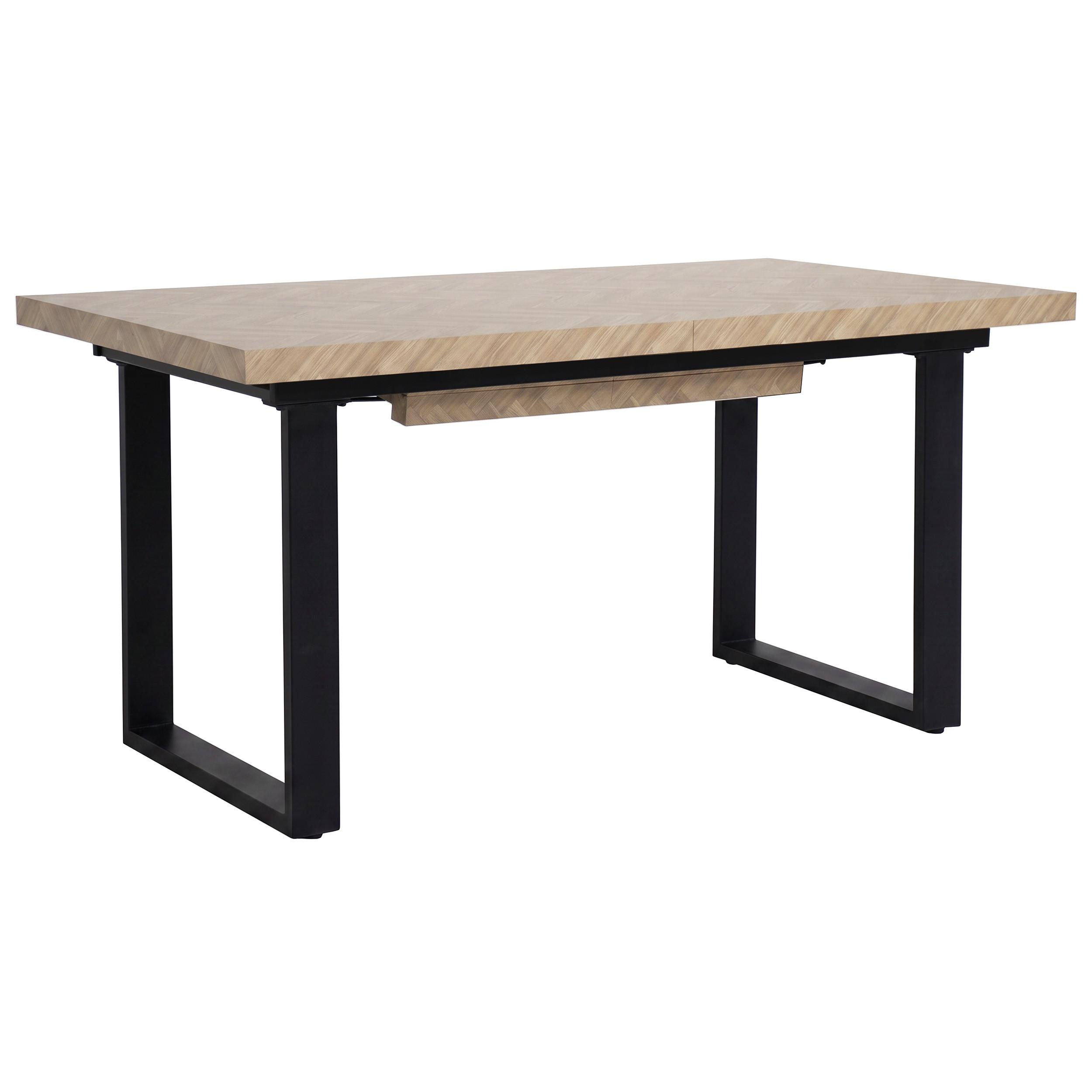 ESSTISCH Axis in rechteckiger Form, ausziehbar, 160-240 cm, Eichefarben - Eichefarben/Schwarz, Metall (90/160/75cm) - Beautysofa