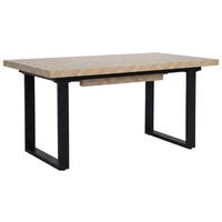 ESSTISCH Axis in rechteckiger Form, ausziehbar, 160-240 cm, Eichefarben - Eichefarben/Schwarz, Metall (90/160/75cm) - Beautysofa