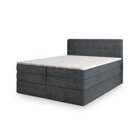 BOXSPRINGBETT LUNERA 200x200 cm mit Matratze und Topper, H2+H3 - Graphitfarben - Graphitfarben, Holz (200/200cm) - MASSENO