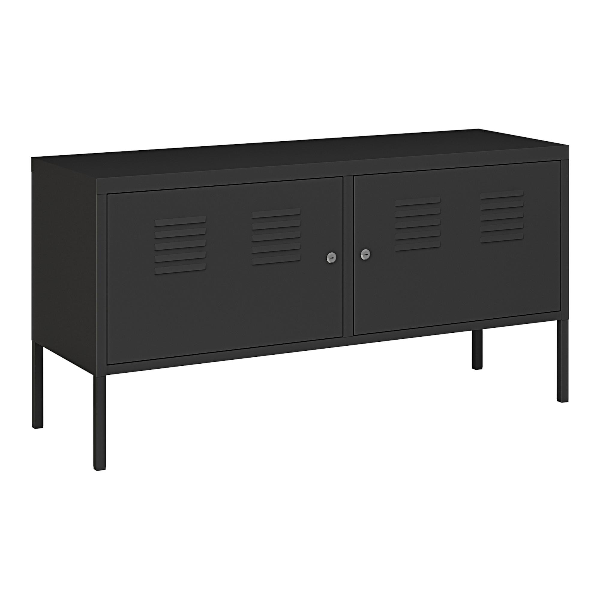 SIDEBOARD Pyhtää - Schwarz, Metall (40/60/118cm) - [en.casa]