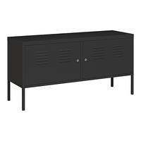 SIDEBOARD Pyhtää - Schwarz, Metall (40/60/118cm) - [en.casa]