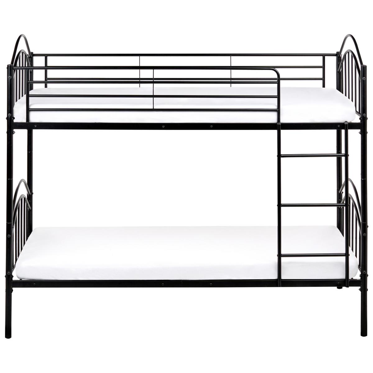 HOCHBETT Metall 90/200 cm Schwarz Chartres - Schwarz, Metall (96/171/209cm) - Beliani