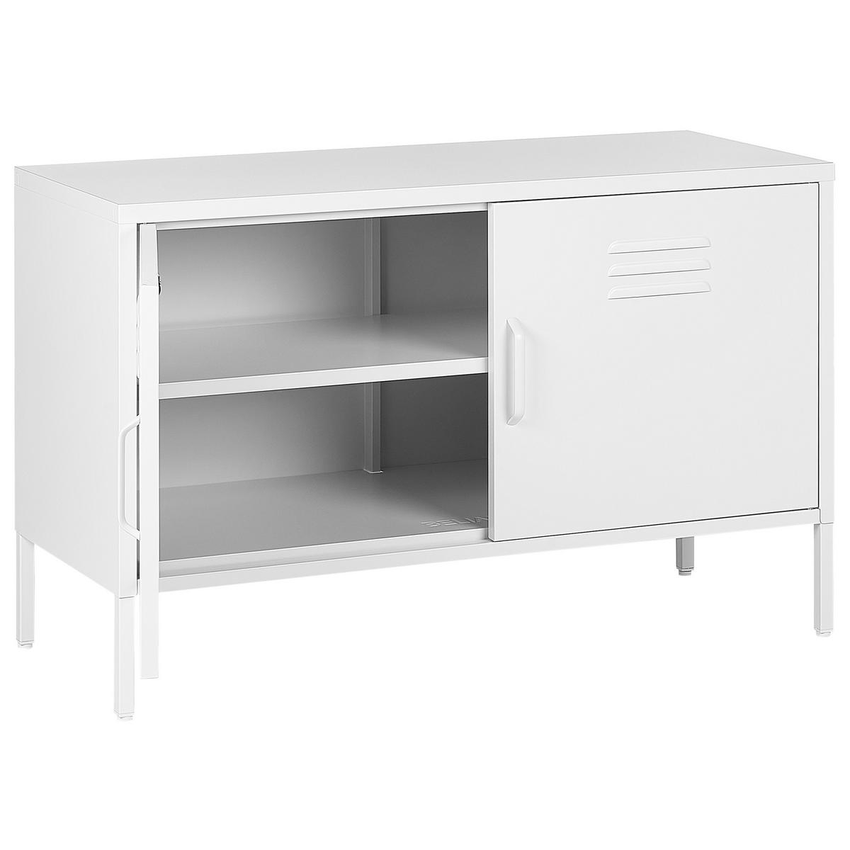 BÜROSCHRANK Weiß Uria - Weiß, Metall (100/65/40cm) - Beliani