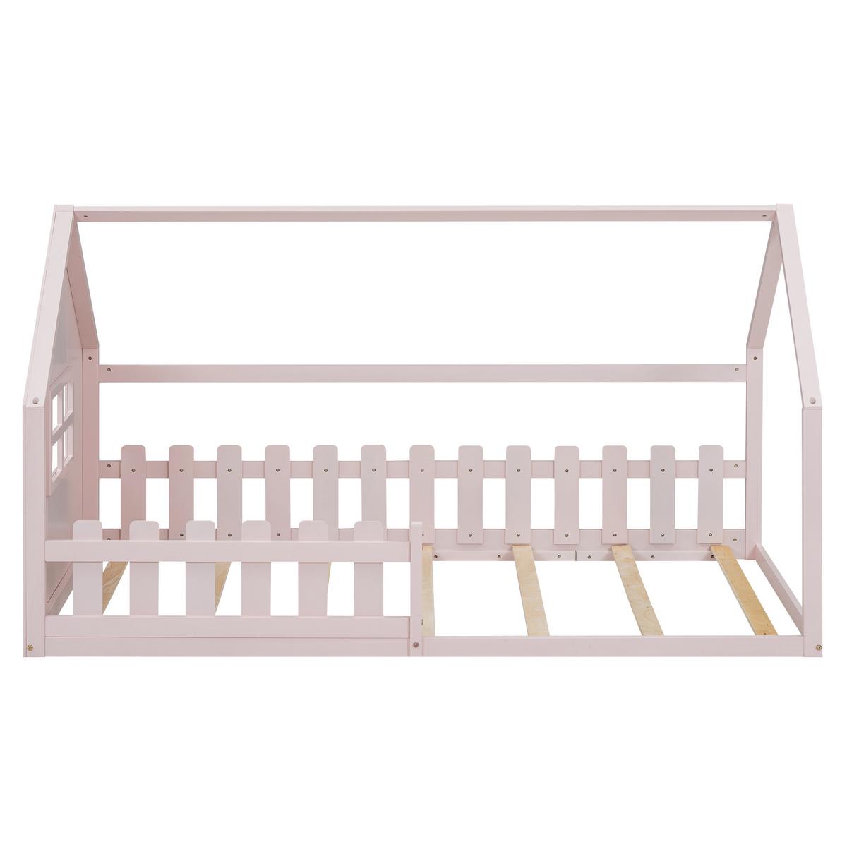 KINDERBETT 90x200 kinderbett rosa kiefer - Pink, Holz (90/200cm) - Urban Meuble