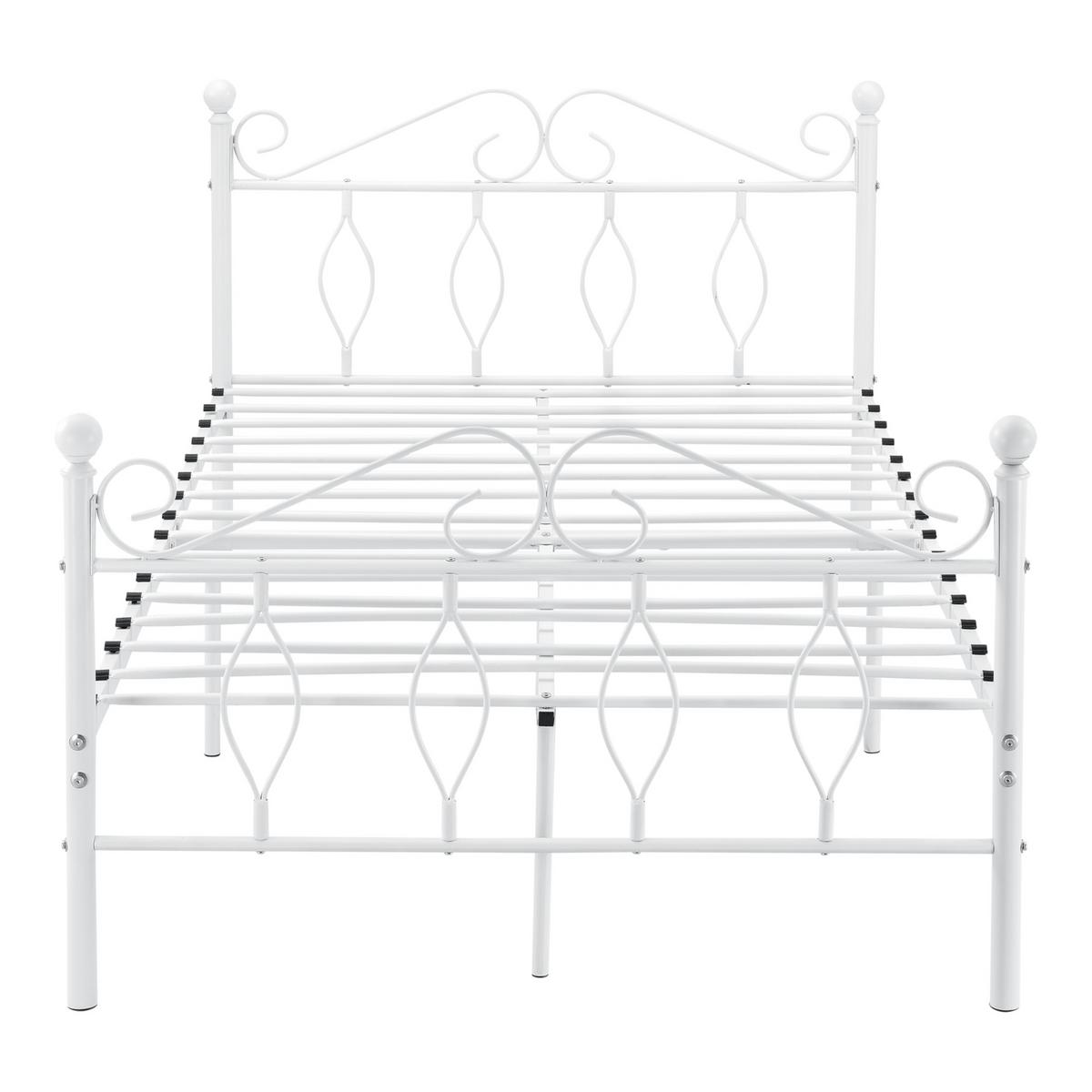 METALLBETT Apolda - Weiß, Metall (120/200cm) - [en.casa]