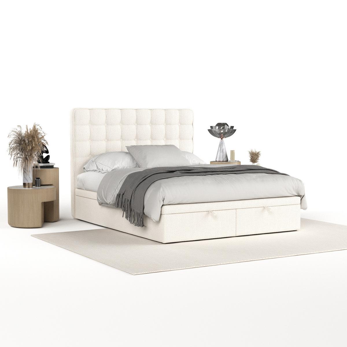 POLSTERBETT Celestia mit Stauraum 160/200 cm Creme im Alta Stoff - Creme/Schwarz, Holz/Holzwerkstoff (160/200cm) - AltaBeds