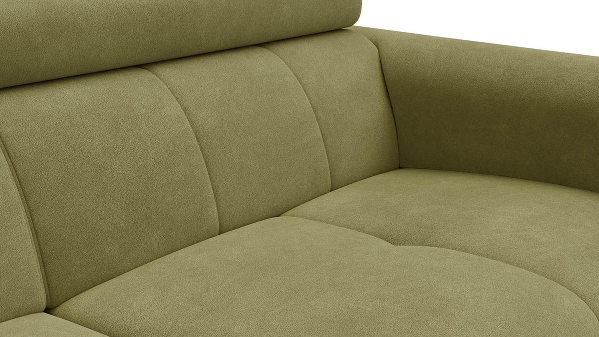 SOFA RODEN 3-Sitzer, olive, Veloursstoff - Grün, Holz/Textil (194/82/103cm) - Wozimo