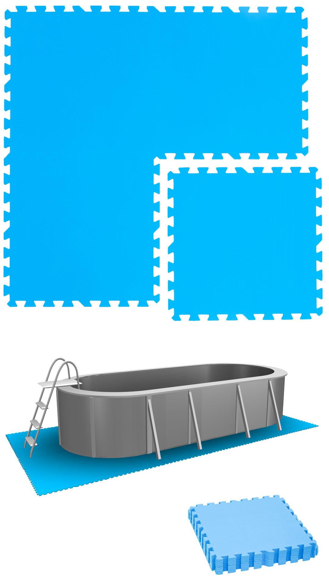 POOLMATTEN 1,9m² 8 EVA Matten 50 cm Blau - Blau, Kunststoff (50/50cm) - eyepower