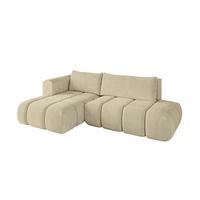 ECKSOFA Ottomane Links CLOUD-L 280x185x90 Beige Velours - Beige, Holzwerkstoff/Kunststoff (180/289cm) - ALTDECOR