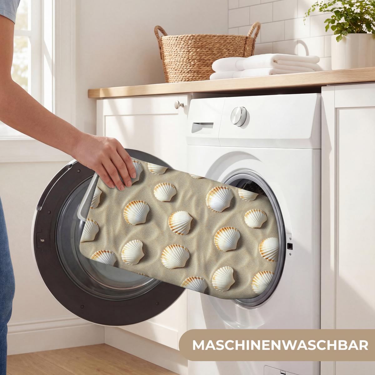 WC-VORLEGER Muscheln - Sand - Maritim WC Teppich 50x80 cm - Sandfarben, Textil (50/1cm) - OnlyWow