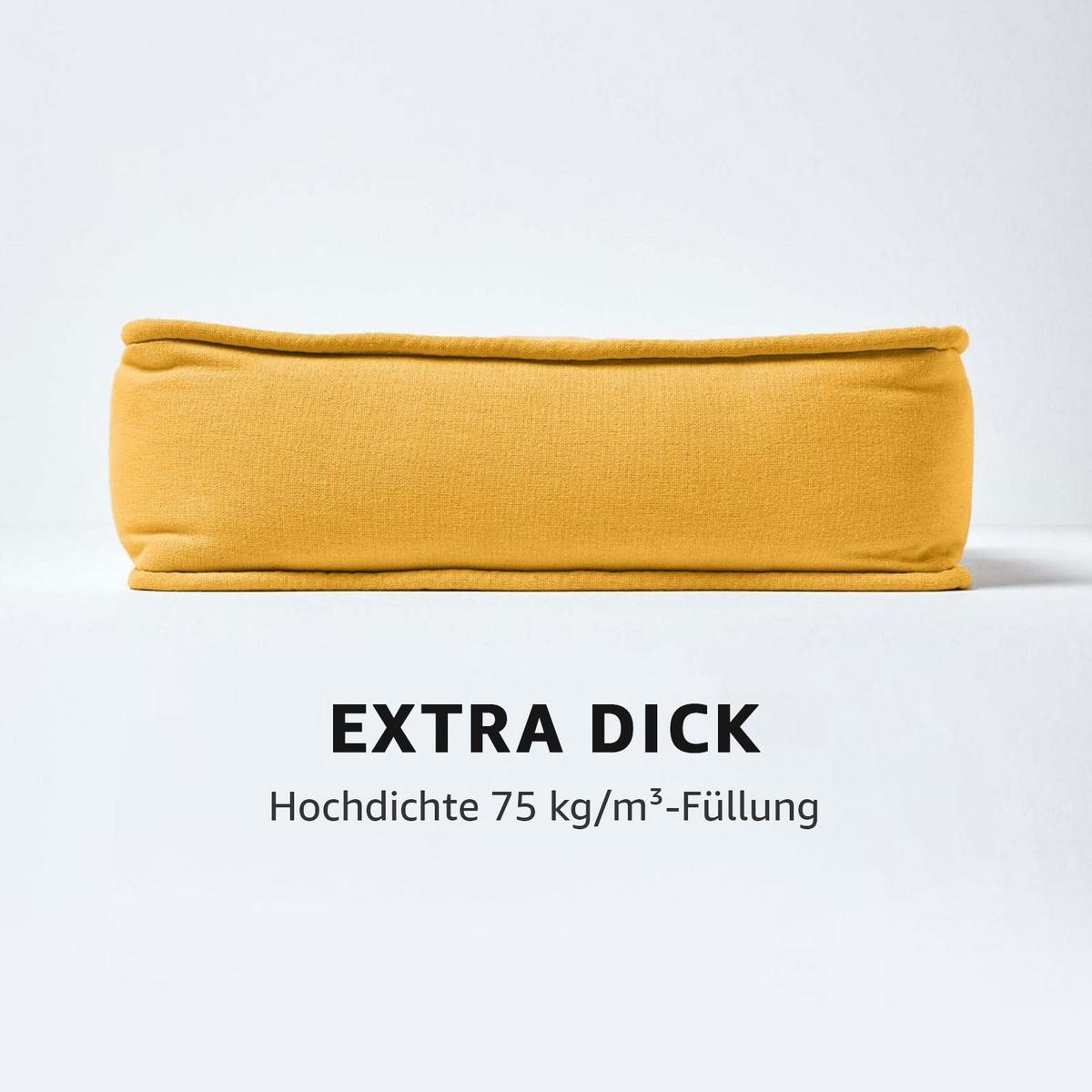 SITZKISSEN senfgelb 40/40/10 cm – Stuhlkissen Baumwolle - Gelb, Textil (40/40/10cm) - Homescapes