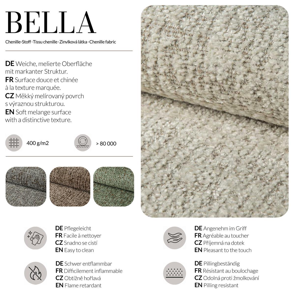 SESSEL Mao, Drehsessel mit runder Form, Silber, Chenille-Stoff - Silberfarben, Textil (99/82/91cm) - Beautysofa