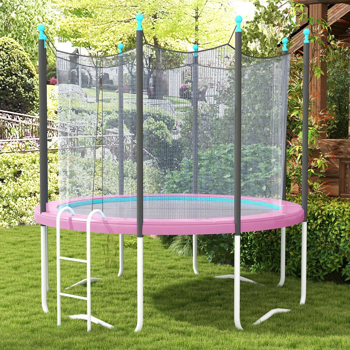TRAMPOLIN Randabdeckung Kunststoff, PE Rosa - Rosa, Kunststoff (366/366cm) - SPORTNOW