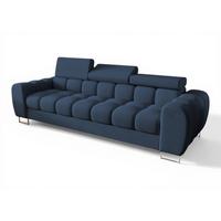SOFA 3-sitzer Bastien In Stoff Terra - Dunkelblau, Holzwerkstoff/Textil (265/95/97cm) - Fun Möbel