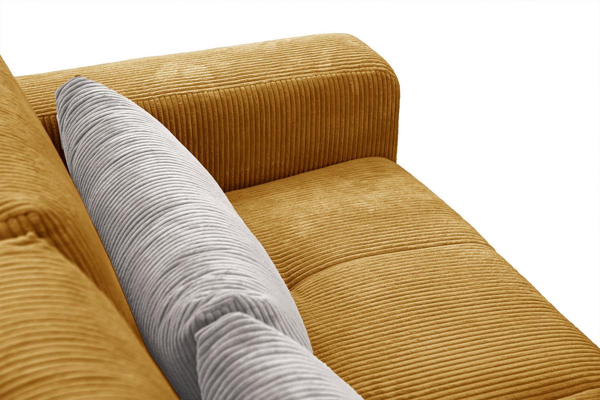 SOFA OLI 3-Sitzer, safran - Gelb, Holz/Textil (208/91/108cm) - Wozimo