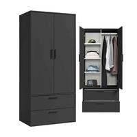 KLEIDERSCHRANK Der Kleiderheld - Anthrazit, Holzwerkstoff (80/180/51cm) - Mokebo