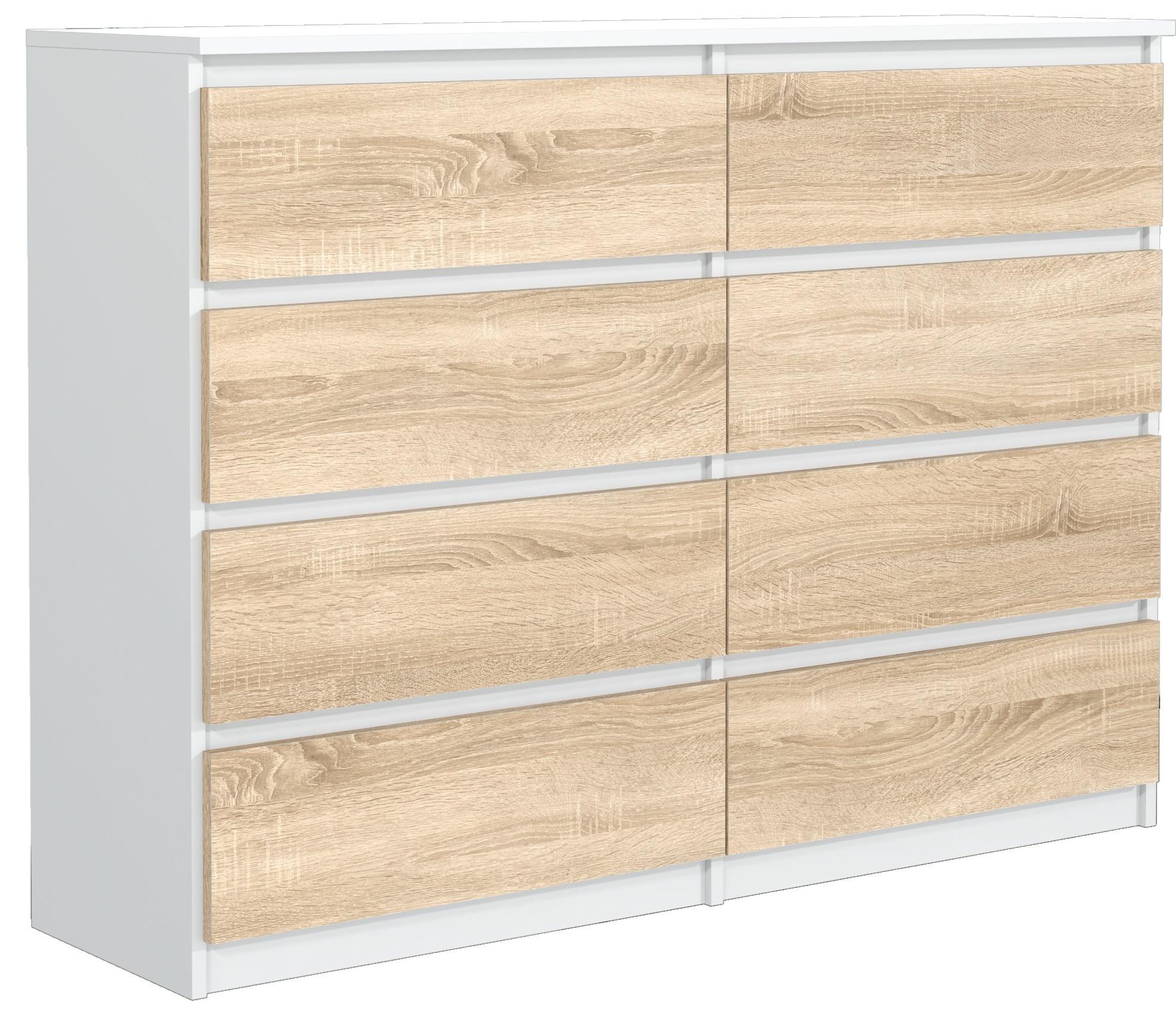 KOMMODE Weiß, Sonoma 139/102/39 - Weiß/Sonoma Eiche, Holzwerkstoff (139/102/39cm) - RAUMHIRSCH FURNITURE