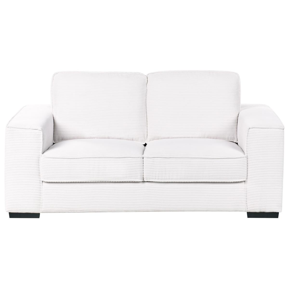 2-SITZER Cord Weiß Vikran - Weiß, Textil (176/88/99cm) - Beliani