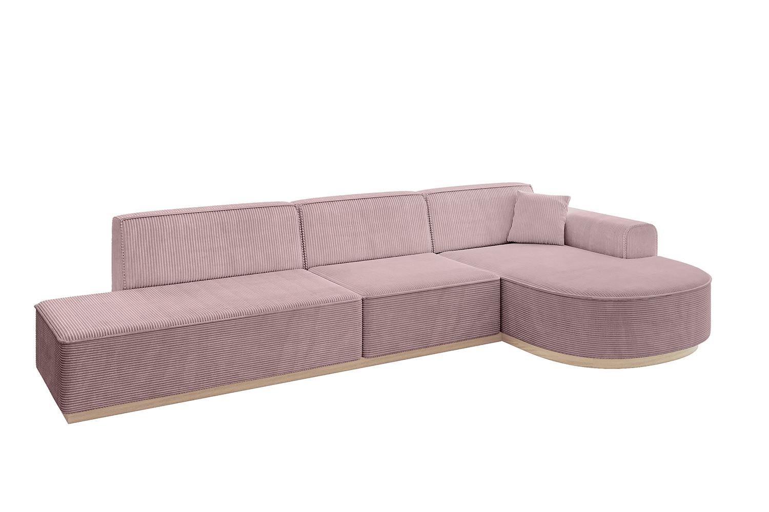 ECKSOFA Ottomane Rechts ARRIO-L2 - 328x171x83 cm Rosa - Rosa, Holzwerkstoff/Textil (328/171cm) - ALTDECOR