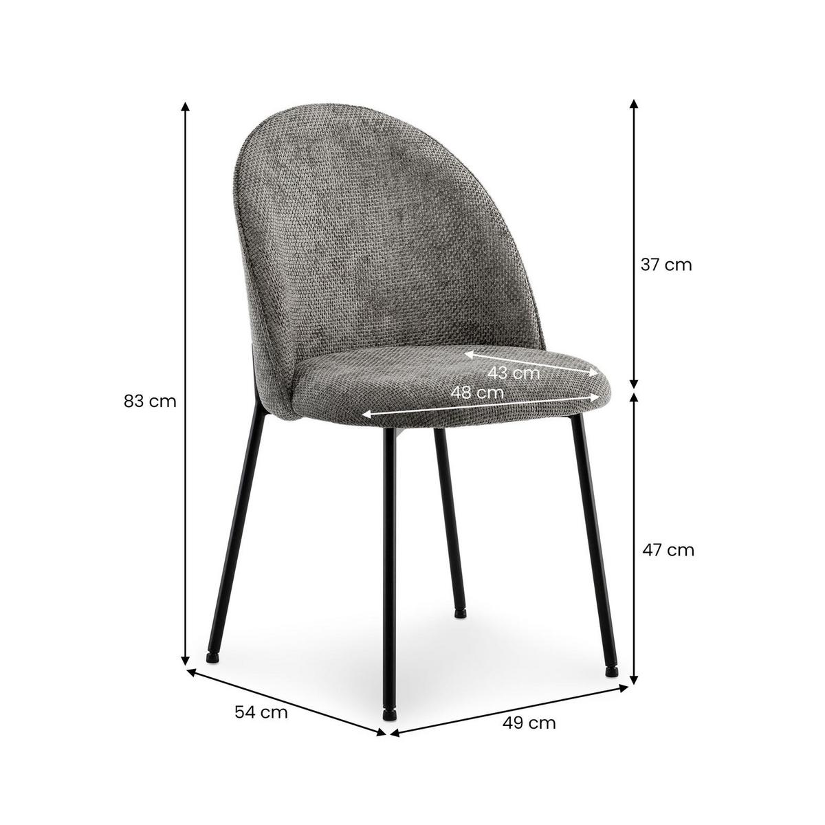 ESSGRUPPE MAXIM - Schwarz, Metall (160/76/90cm) - IDIMEX