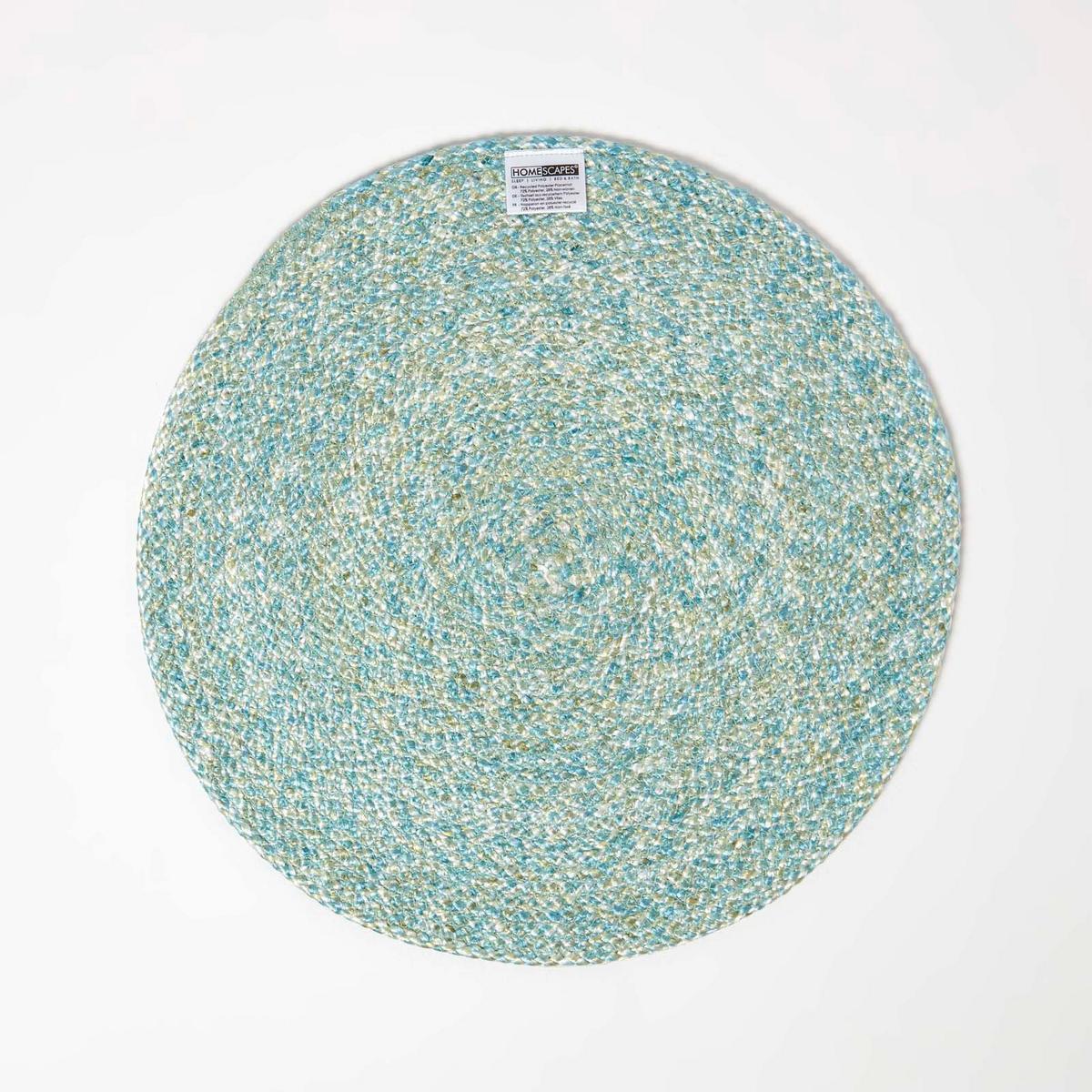 TISCHSET grün im 4er-Set, Platzsets rund geflochten, 40 cm - Grün, Textil (40/40cm) - Homescapes