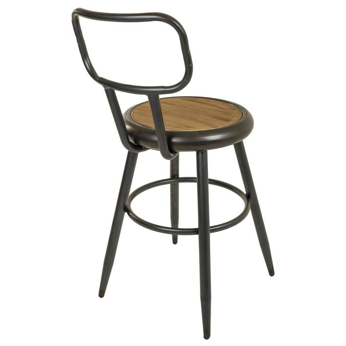 BARHOCKER aus Metall und Holz, braun, 42x54x92cm - Multicolor, Metall (42/92/54cm) - Wanderlust
