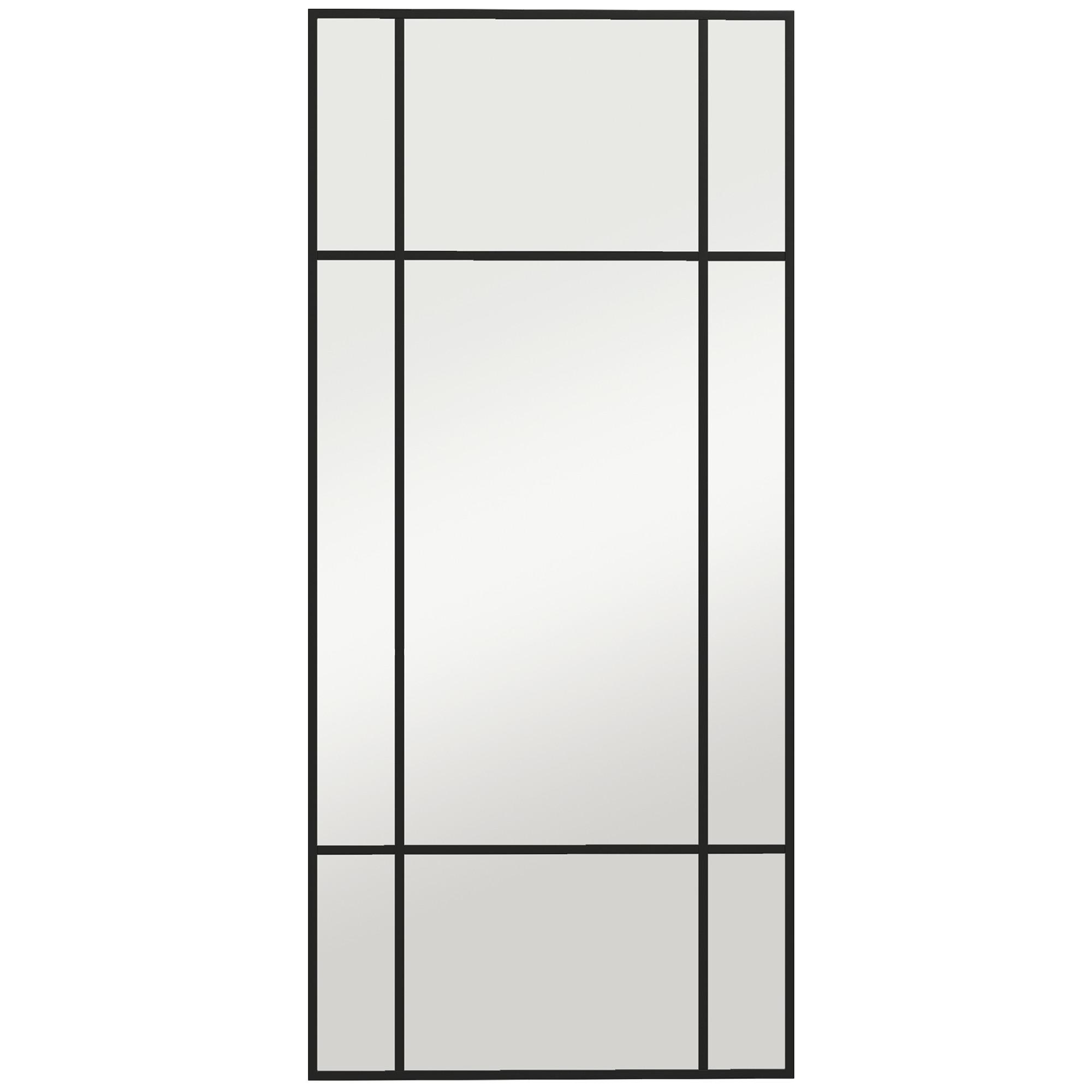 WANDSPIEGEL Glas Metall Schwarz - Schwarz, Glas (2/110/50cm) - HOMCOM