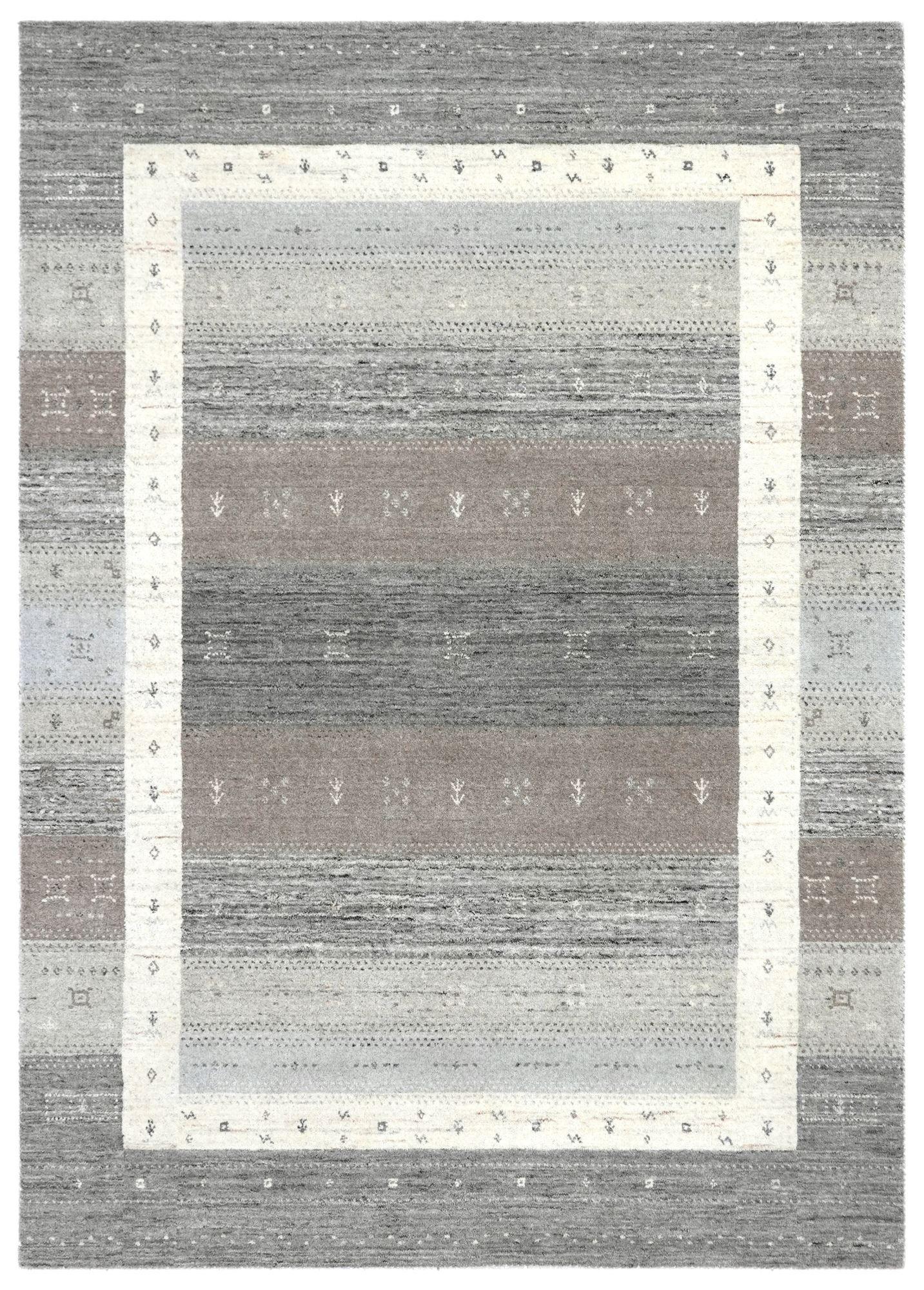HANDWEBTEPPICH Memu 200x300 cm - Silberfarben, Textil (200/300cm) - THEKO