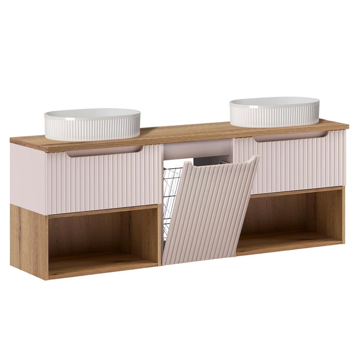 DOPPELWASCHTISCH 160.4cm Riva Kaschmir - Beige, Holzwerkstoff (160.4/60/40cm) - Petits-meubles