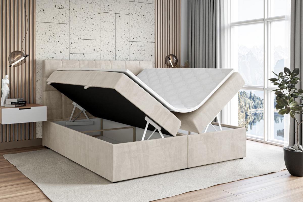 BOXSPRINGBETT BERO-Z KING - 200 x 200 - H3/H4 - Ecru - Ecru, Holzwerkstoff (200/200cm) - ALTDECOR