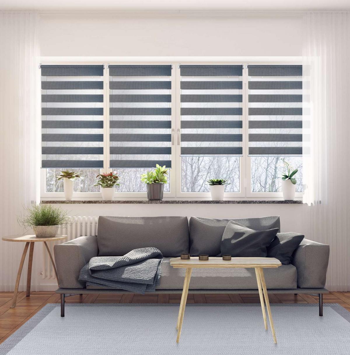 DOPPELROLLO Silber, 75 cm x 180 cm - Silberfarben, Kunststoff (75/180cm) - STORESDECO