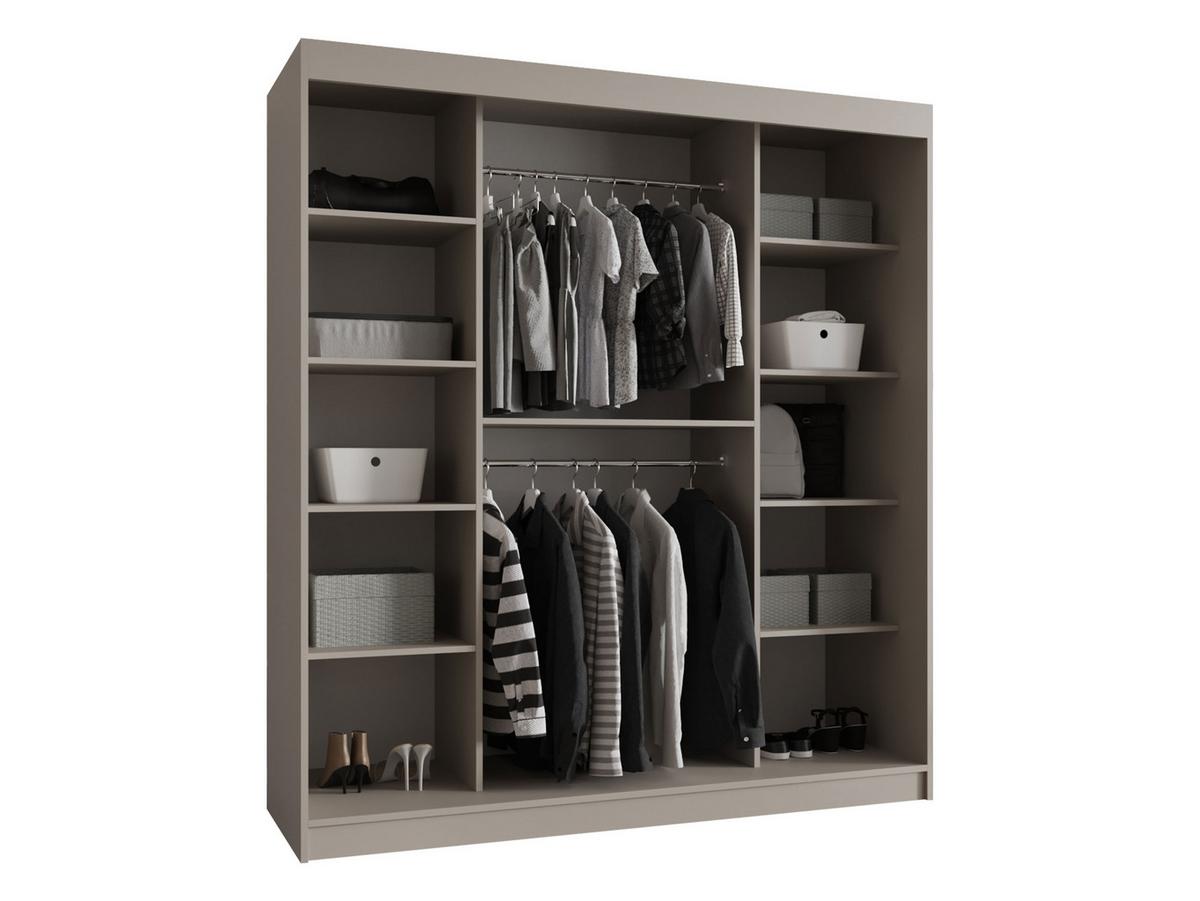 SCHWEBETÜRENSCHRANK Bahrajn 180 - Kaschmir/Silberfarben, Holzwerkstoff/Kunststoff (180/200/62cm) - MIRJAN24