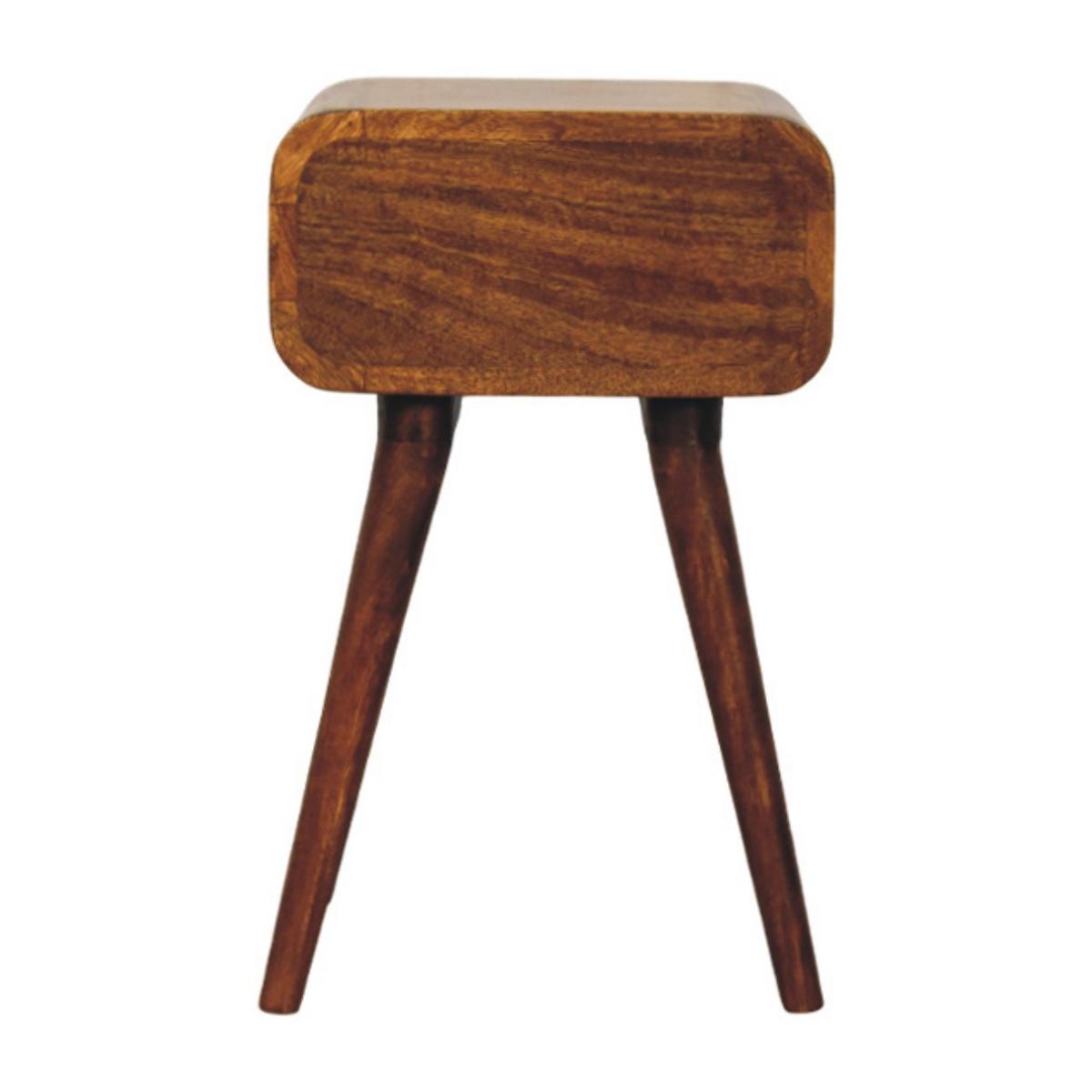 NACHTTISCH Massivholz Avora Mini Kastanienbraun, 1 Schublade, Dunkelbraun - Dunkelbraun/Messingfarben, Mangoholz/Holz (30/49/30cm) - Artisan Furniture