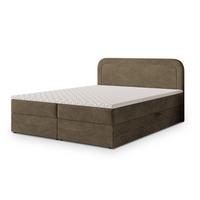 BOXBETT ARMEL 140x200 cm mit Matratze und Topper - Beige - Beige, Holz (140/200cm) - MASSENO
