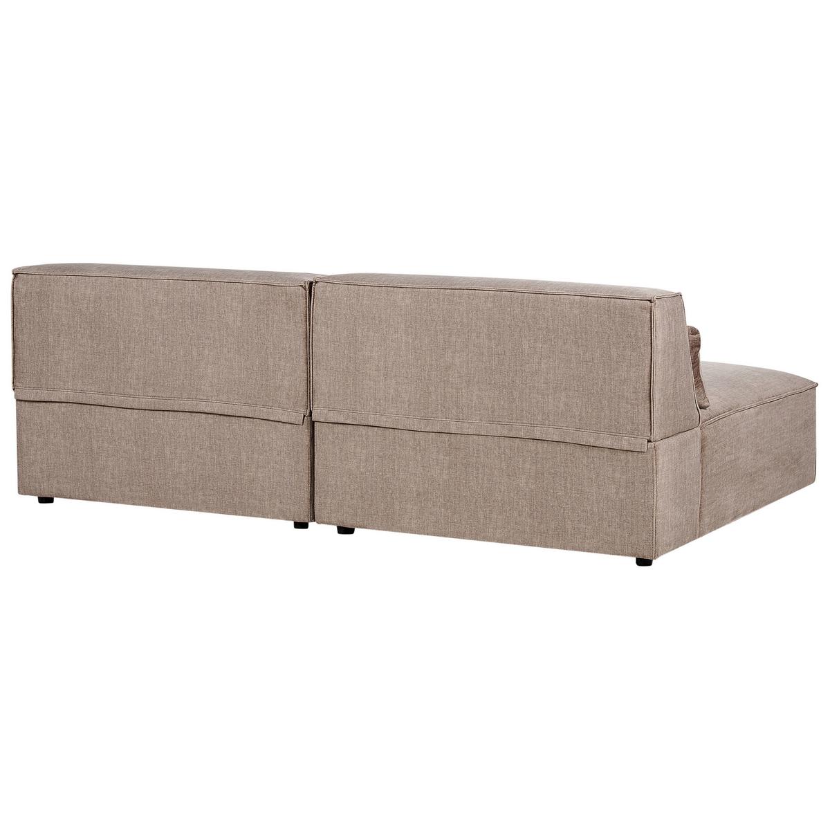 2-SITZER-SOFA hellbraun ohne Armlehnen Hellnar - Braun, Textil (204/70/126cm) - Beliani