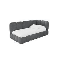 EINZELLBETT Jugendbett mit Bettkasten, Links - AVRY 80x200 Dunkelgrau - Graphitfarben, Holzwerkstoff/Textil (80/200cm) - ALTDECOR