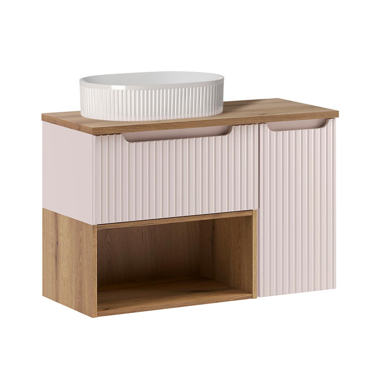 WASCHTISCH 90.4cm Riva Kaschmir - Beige, Holzwerkstoff (90.4/60/40cm) - Petits-meubles