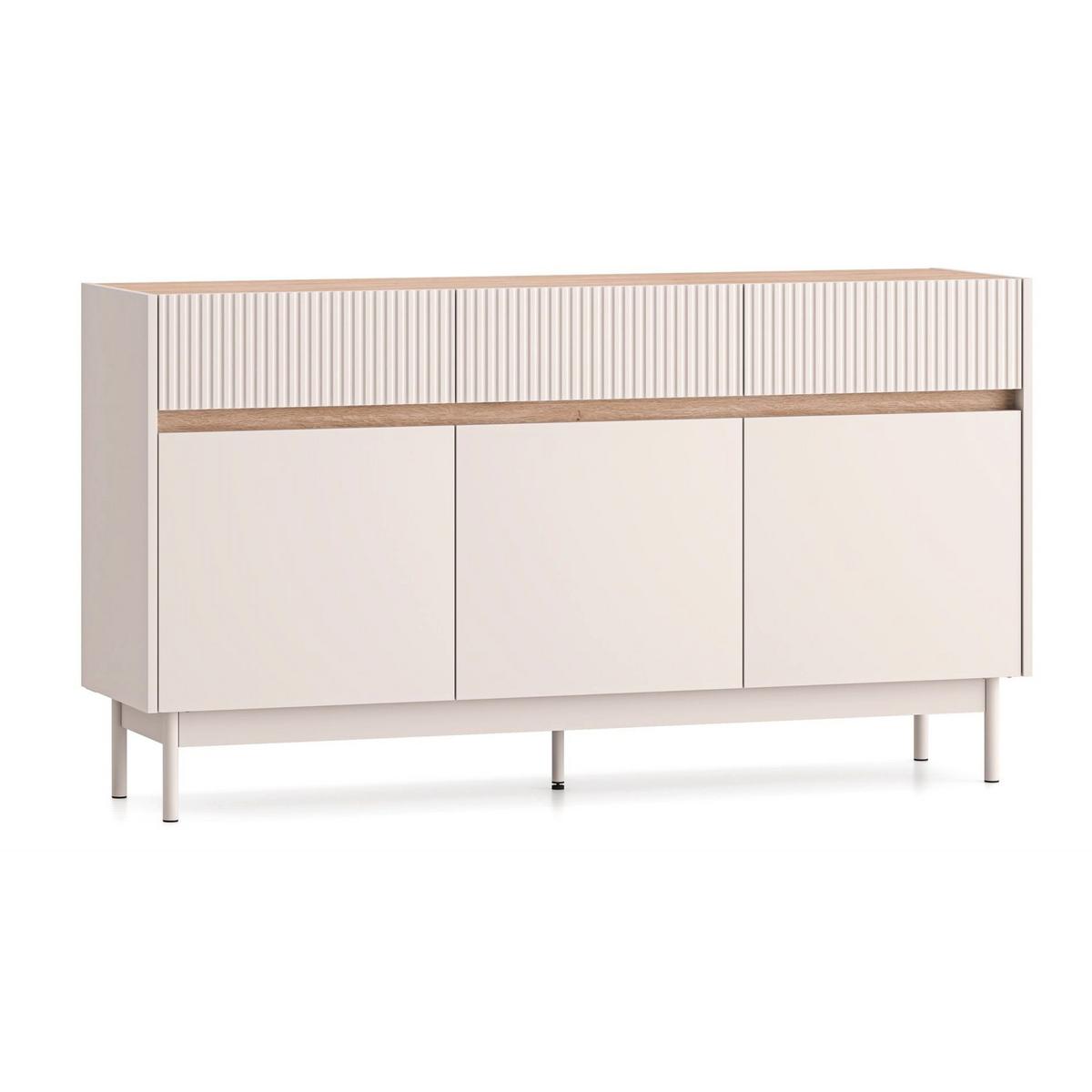 SIDEBOARD Dunea Kaschmirgrau/Eichenholzoptik 154 cm - Taupe, Holzwerkstoff/Metall (154/85/40cm) - Selsey
