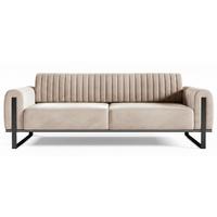 SOFA Parissa 228 cm - Ecru/Schwarz, Textil/Metall (228/79/92cm) - Selsey