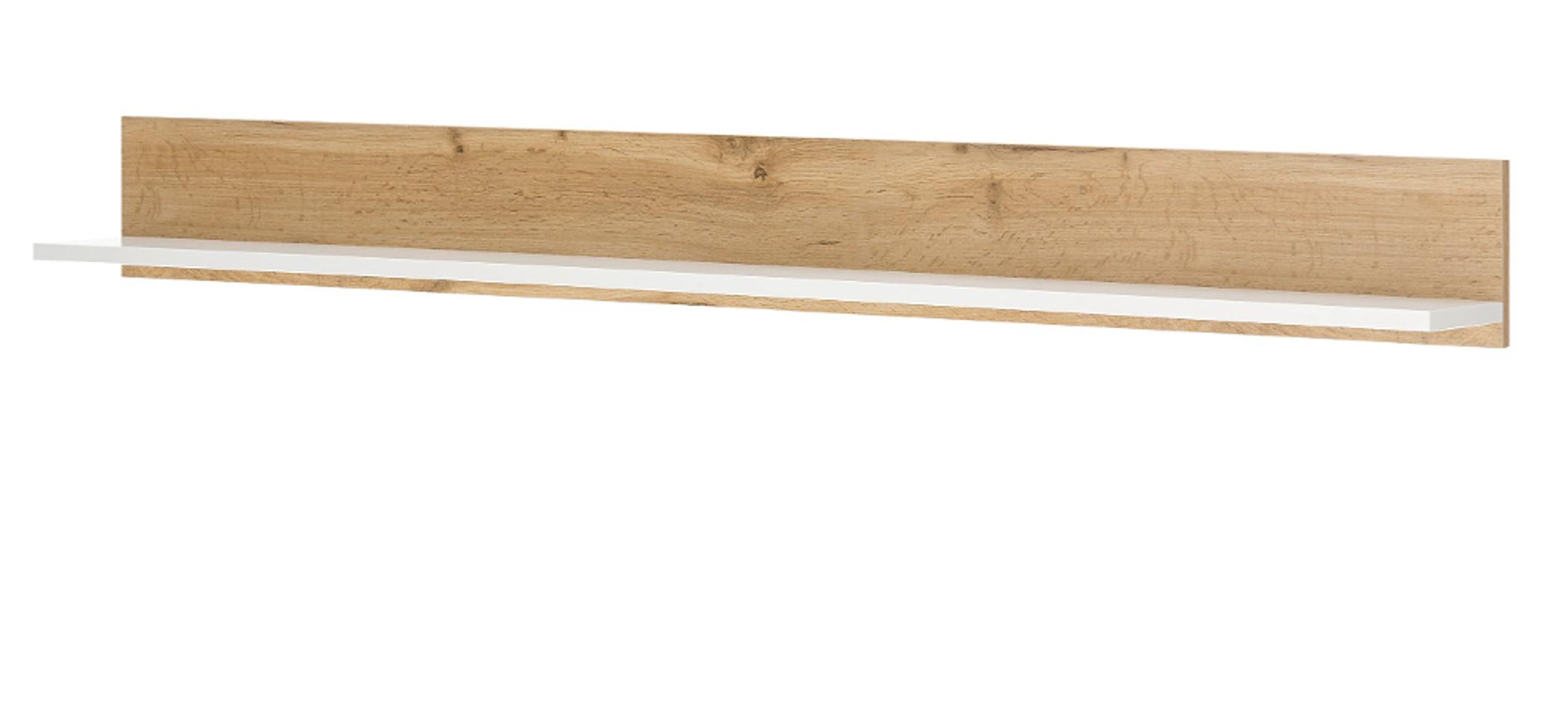 AKTENREGAL Weiß matt, Eiche Wotan 100 cm, Wandregal für Homeoffice und Büro - Eiche Wotan/Weiß, Holzwerkstoff (100/15/17cm) - Furn.Design