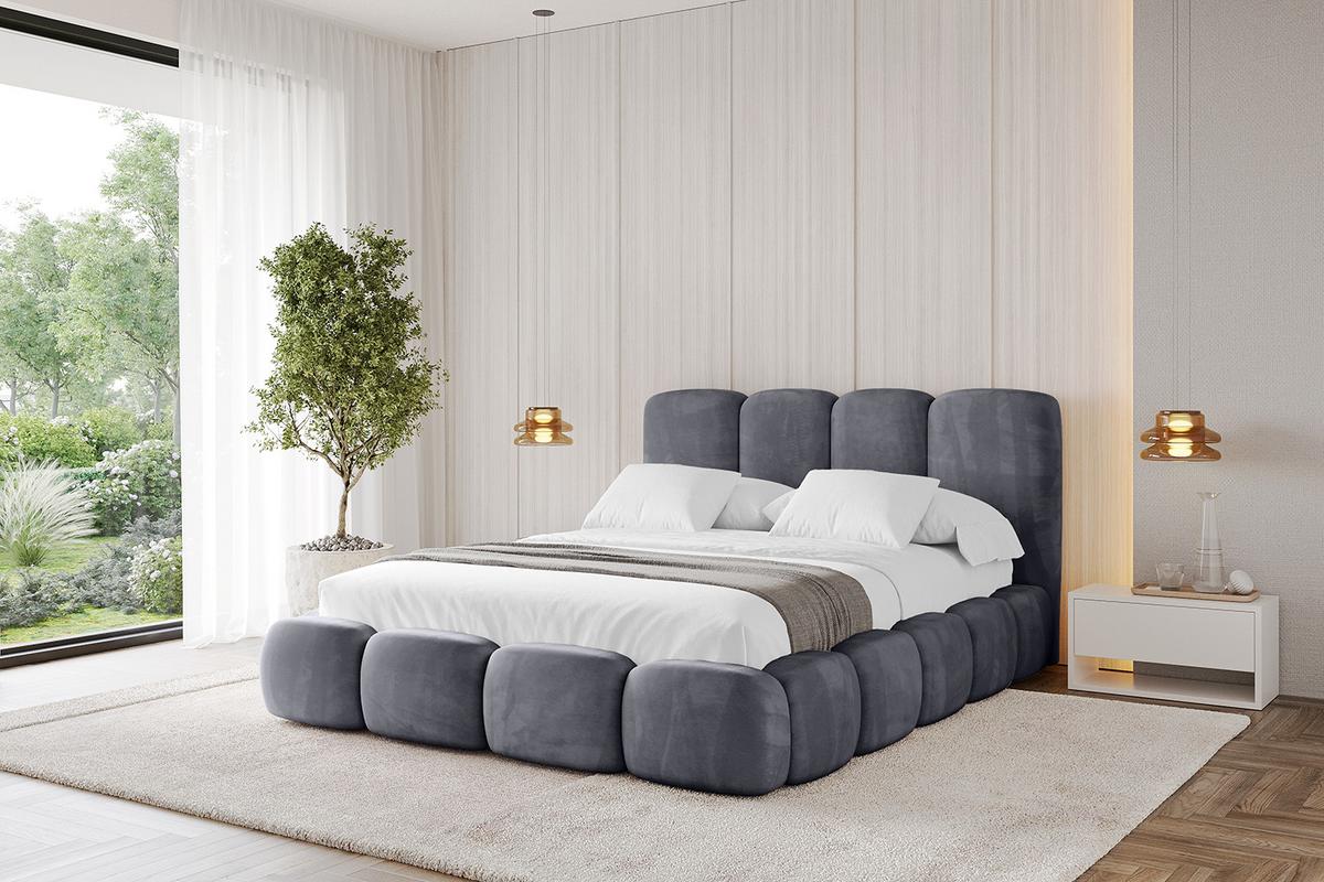 POLSTERBETT mit Bettkasten und Lattenrost, Boxbett ohne Matratze - KALA 200x200 Dunkelgrau - Dunkelgrau, Holzwerkstoff/Textil (200/200cm) - ALTDECOR