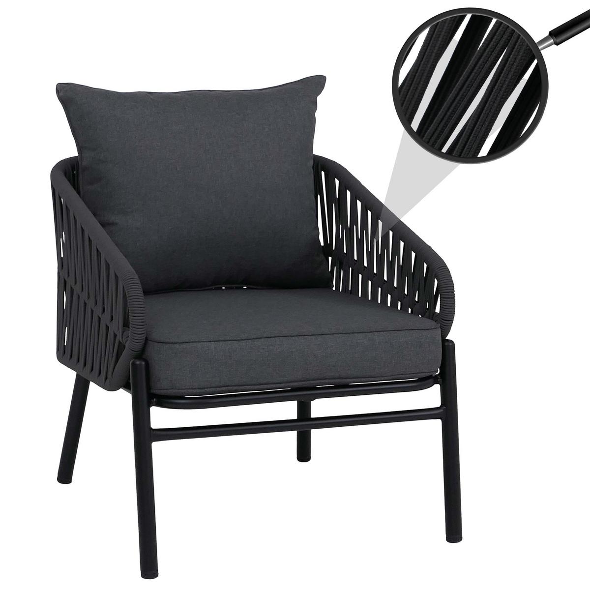 GARTENSTUHL Anthrazit - Anthrazit, Metall (64/67/70cm) - MCW