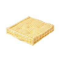 SITZKISSEN gelb kariert 50/50/10 cm – Bodenkissen Vichy-Karo - Gelb, Textil (50/50/10cm) - Homescapes
