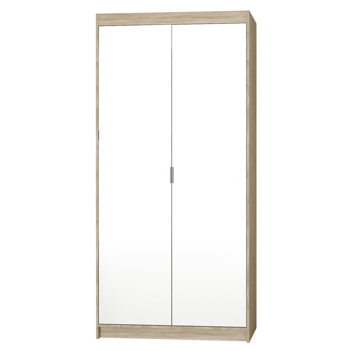 KLEIDERSCHRANK Storicos Sonoma Eiche 89,7/190,5/53cm - 2T Modern mit Spiegel - Sonoma Eiche, Holzwerkstoff/Kunststoff (89.7/190.5/53cm) - AX Living