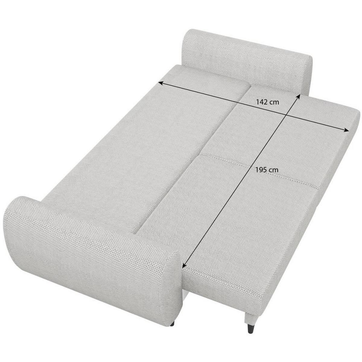 3-SITZER SCHLAFSOFA Cortez beige - Beige/Schwarz, Textil (251/76/95cm) - Beautysofa